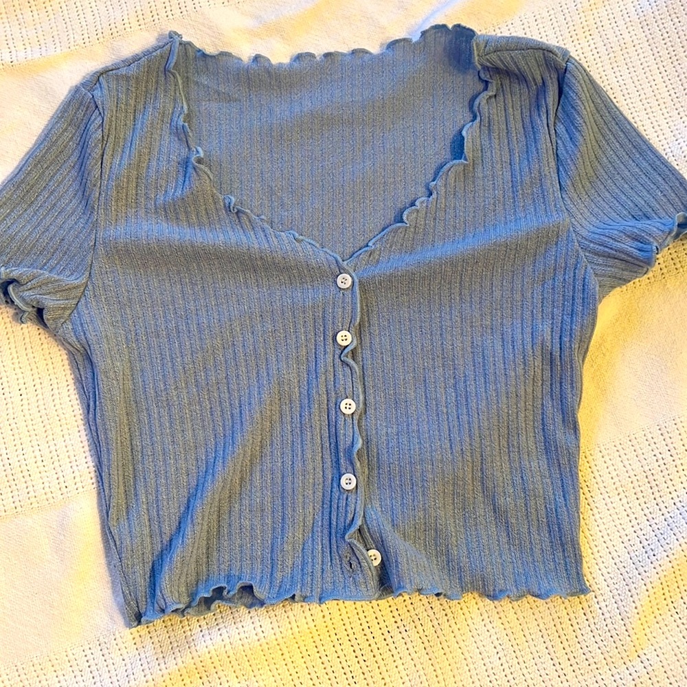 Shein blue crop top